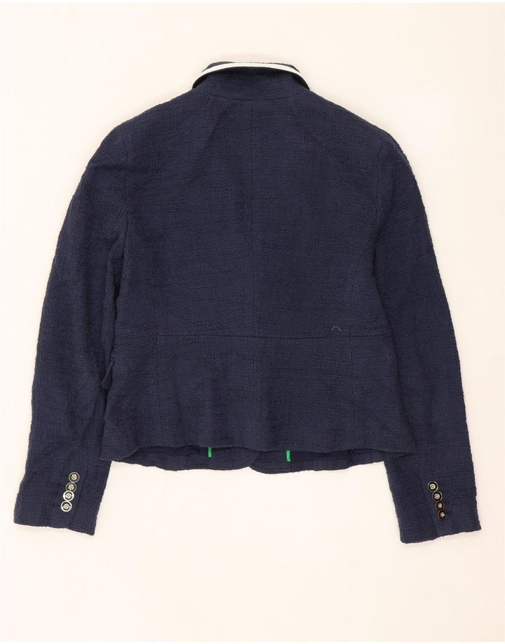 J. Crew Chaqueta tipo blazer corta con 1 botón para mujer US 6 Mediana Azul marino Algodón