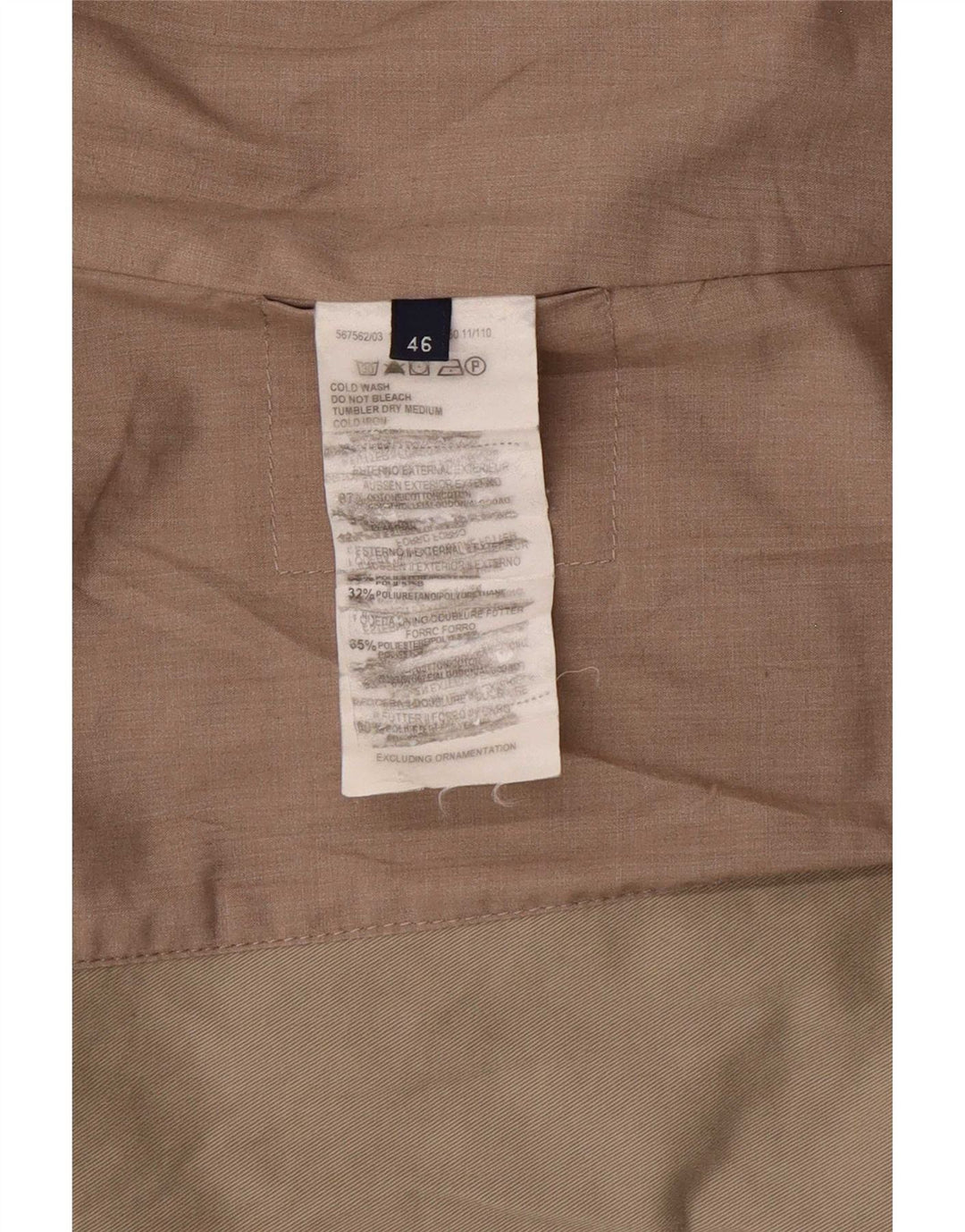 Chaqueta Blazer Mujer Trussardi Jeans 2 Botones IT 46 Large Algodón Beige