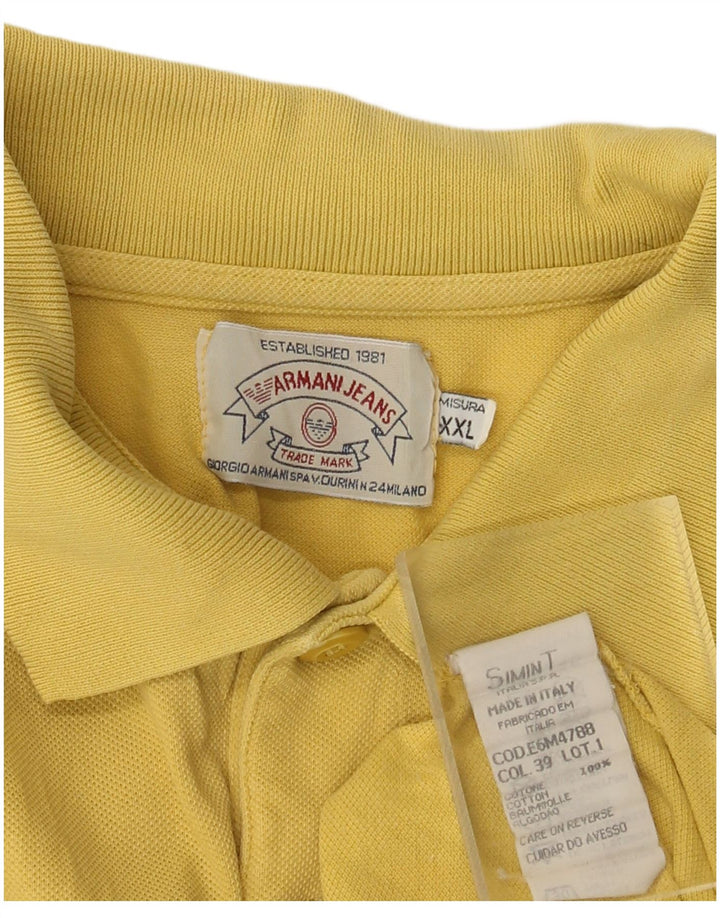 ARMANI JEANS Polo Hombre 2XL Algodón Amarillo