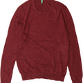 BENETTON Mens Crew Neck Jumper Sweater Medium Burgundy Vintage Benetton and Second-Hand Benetton from Messina Hembry 