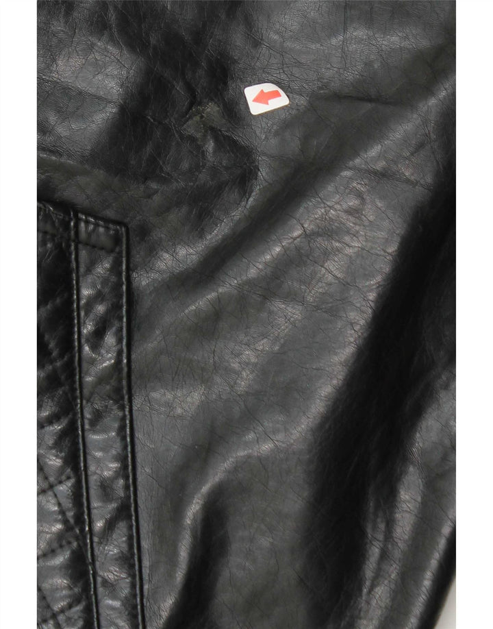 Ecko Unltd Chaqueta Bomber De Piel Sintética Con Capucha Para Hombre UK 38 Medium Black
