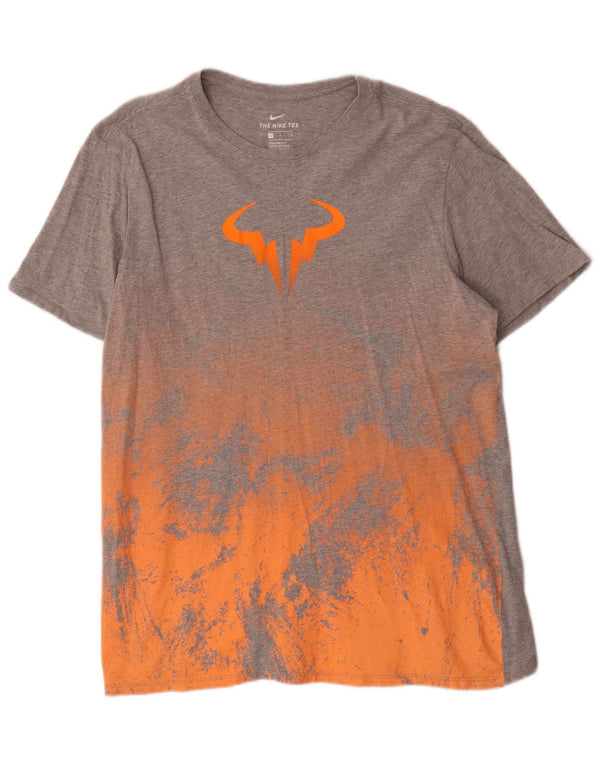Nike Camiseta con gráfico de corte atlético para hombre, talla grande, color gris, algodón