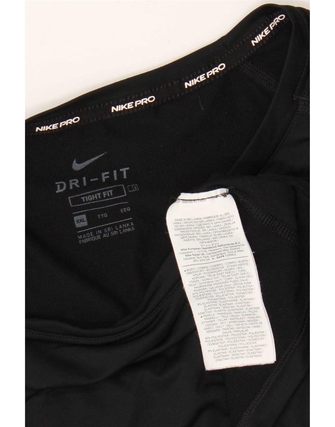 Nike Mens Dri Fit Top manga larga 2XL poliéster negro