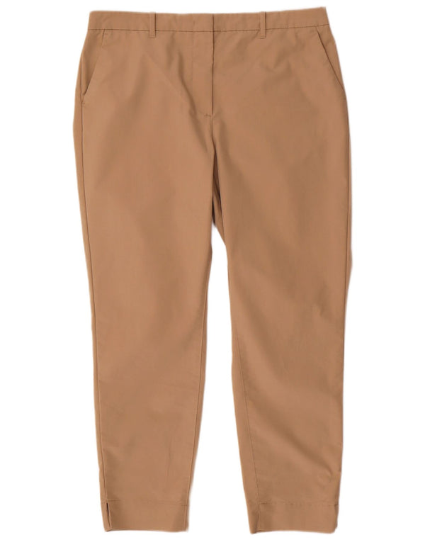 Marks & Spencer Pantalones chinos ajustados para mujer UK 14 Large W34 L28 Algodón marrón
