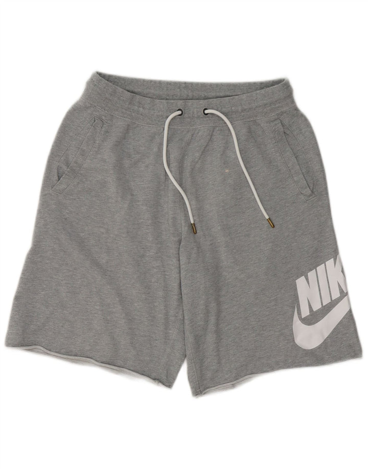 Pantalones cortos deportivos con estampado gráfico de algodón moteado en gris medio para hombre Nike