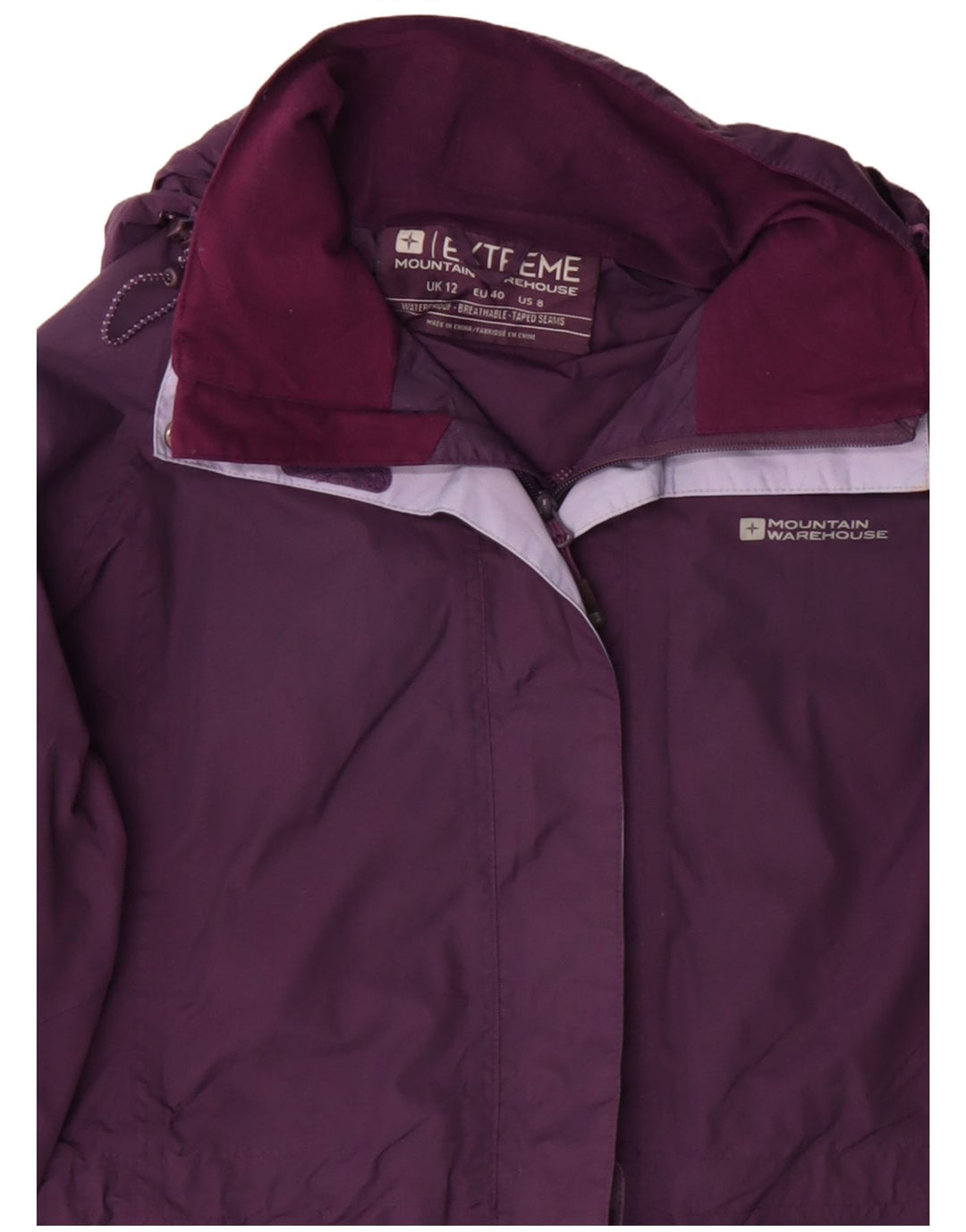 Chaqueta impermeable con capucha para mujer Mountain Warehouse UK 42 Medium Nylon morado