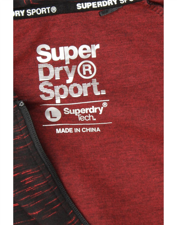 SUPERDRY Suéter con capucha y cremallera para mujer UK 46 Large Black Moteado