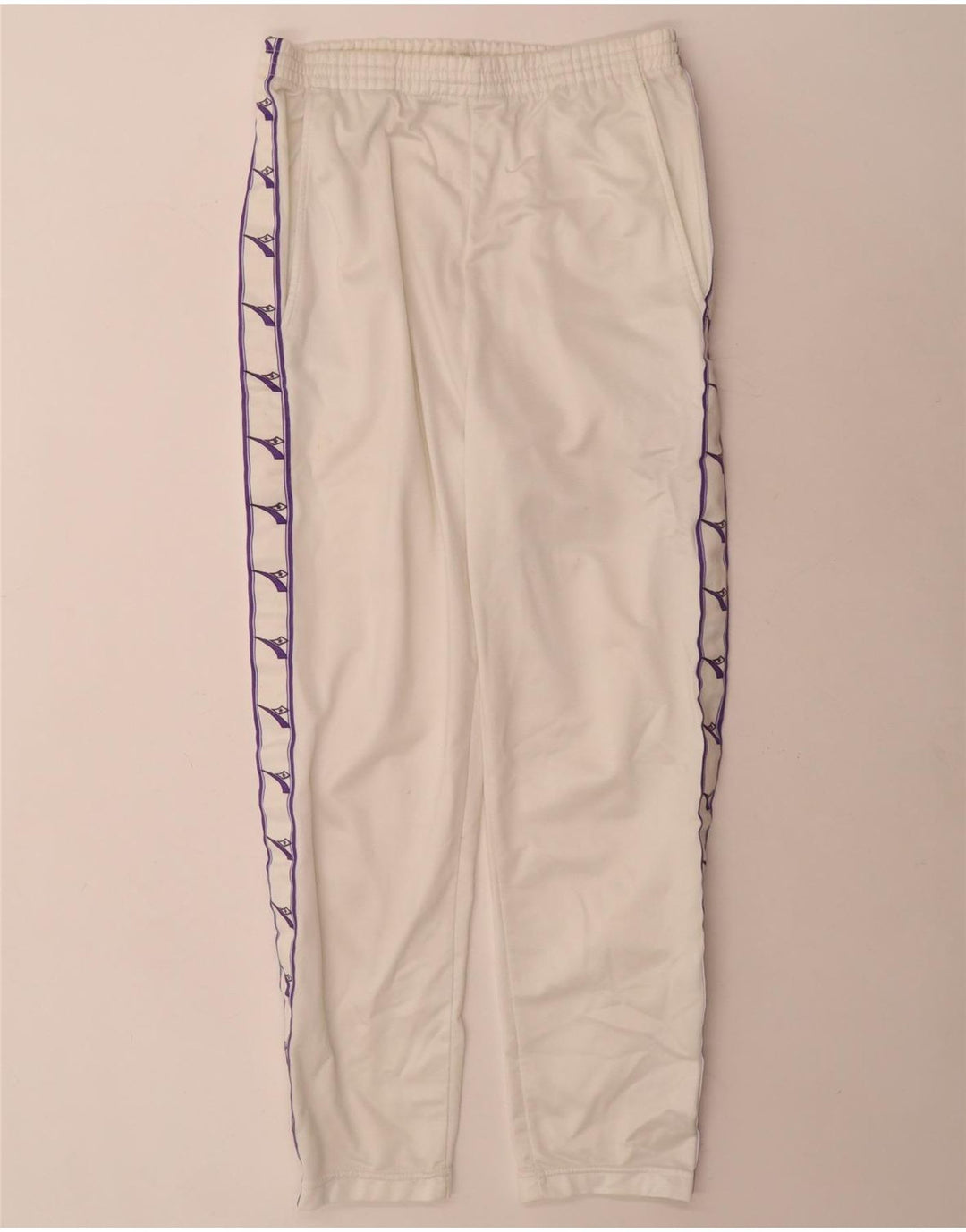 Diadora Pantalones De Chándal Gráficos Para Mujer ES 40 Pequeño Poliéster Blanco