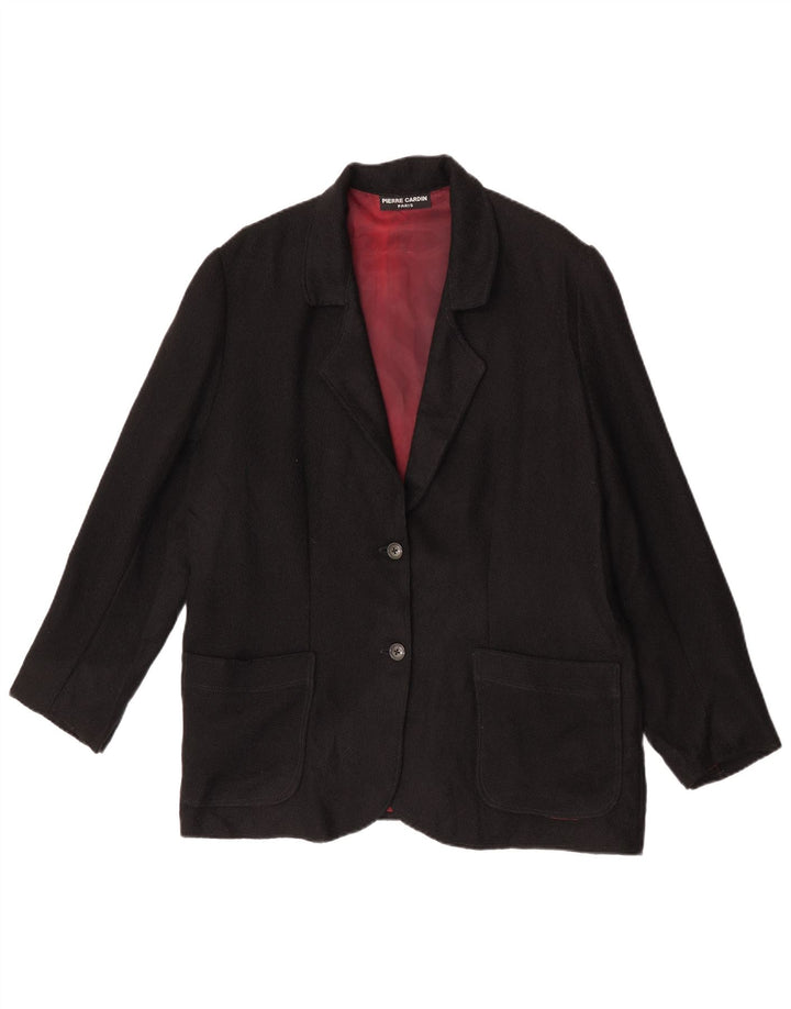 Pierre Cardin Chaqueta Blazer de 2 Botones para Mujer UK 46 Grande Negro