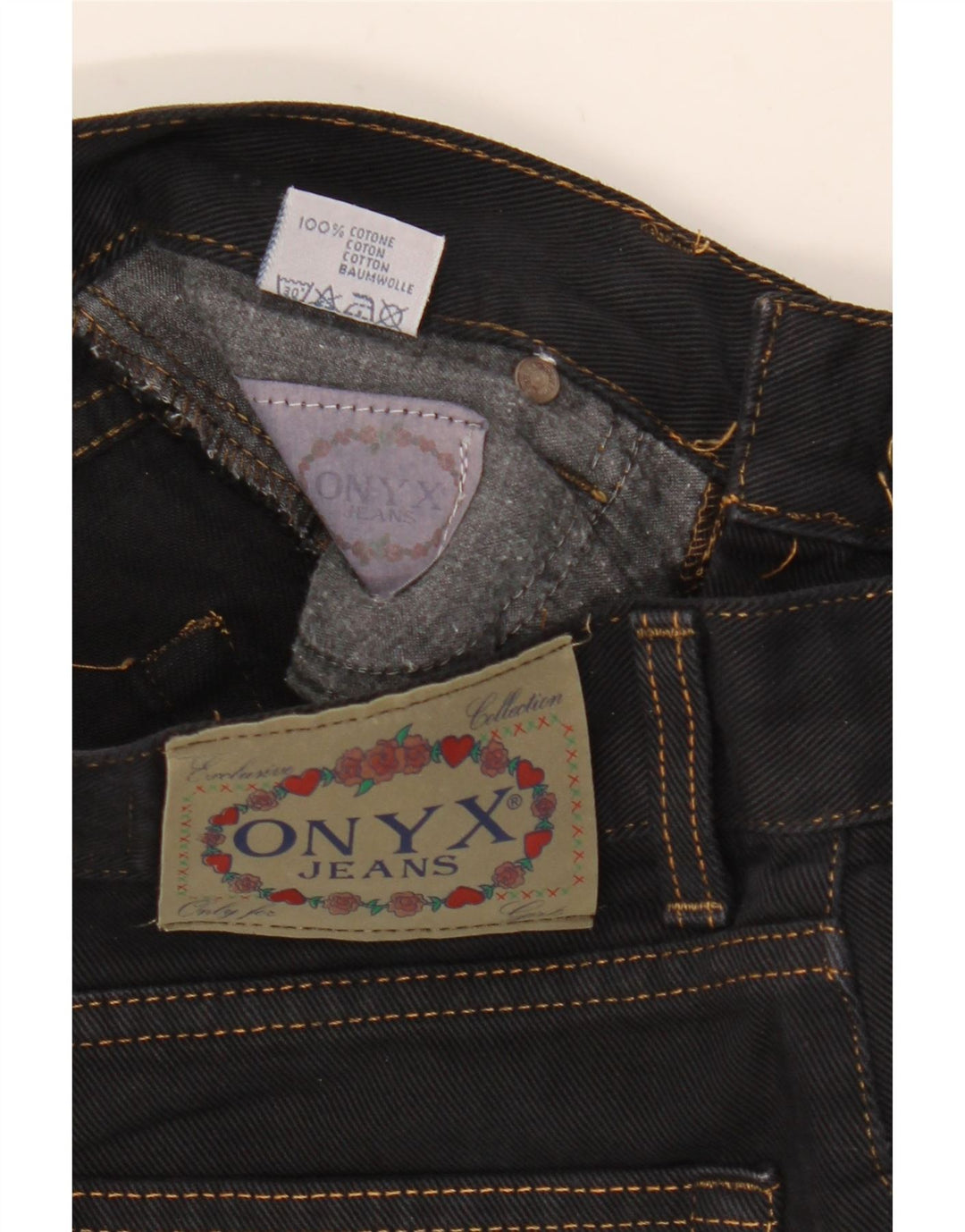 Vaqueros cónicos para mujer ONYX W29 L28 Algodón negro