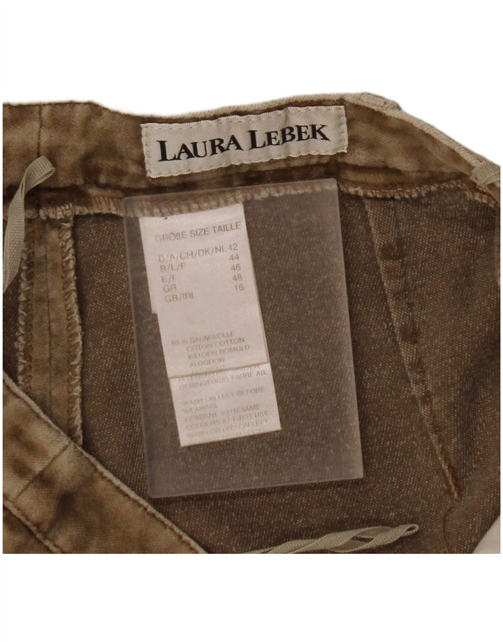 LAURA LEBEK Pantalones casuales con corte de bota para mujer UK 46 Large W32 L32 Marrón
