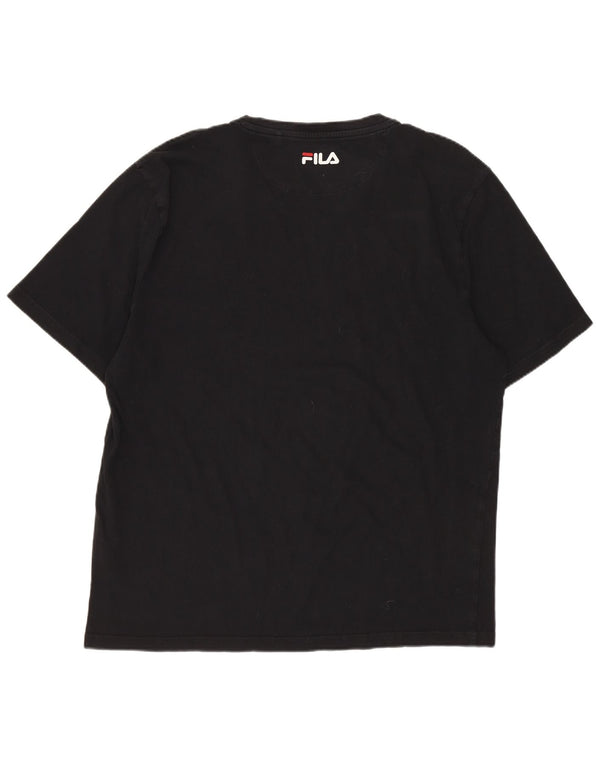 FILA - Camiseta gráfica para hombre, talla grande, color negro