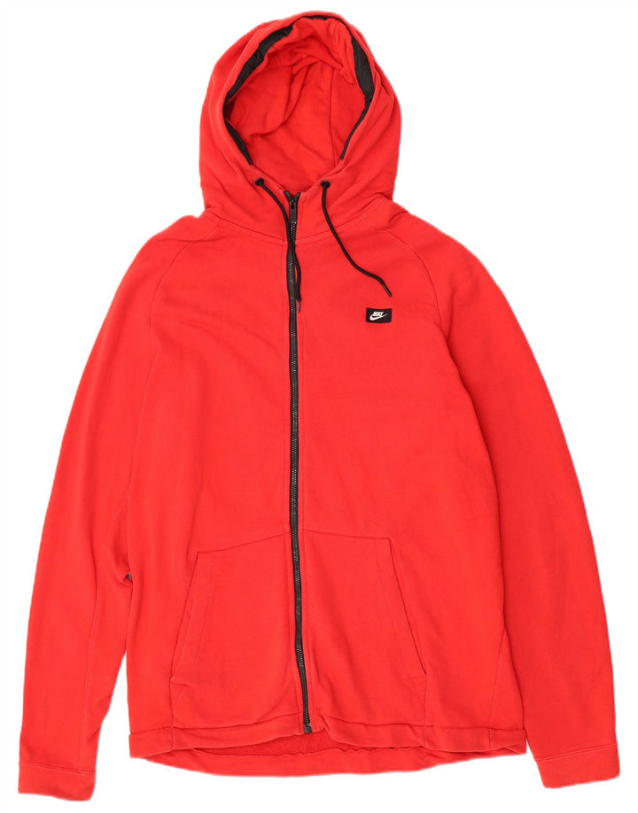 NIKE Sudadera con capucha y cremallera para hombre XL Algodón rojo