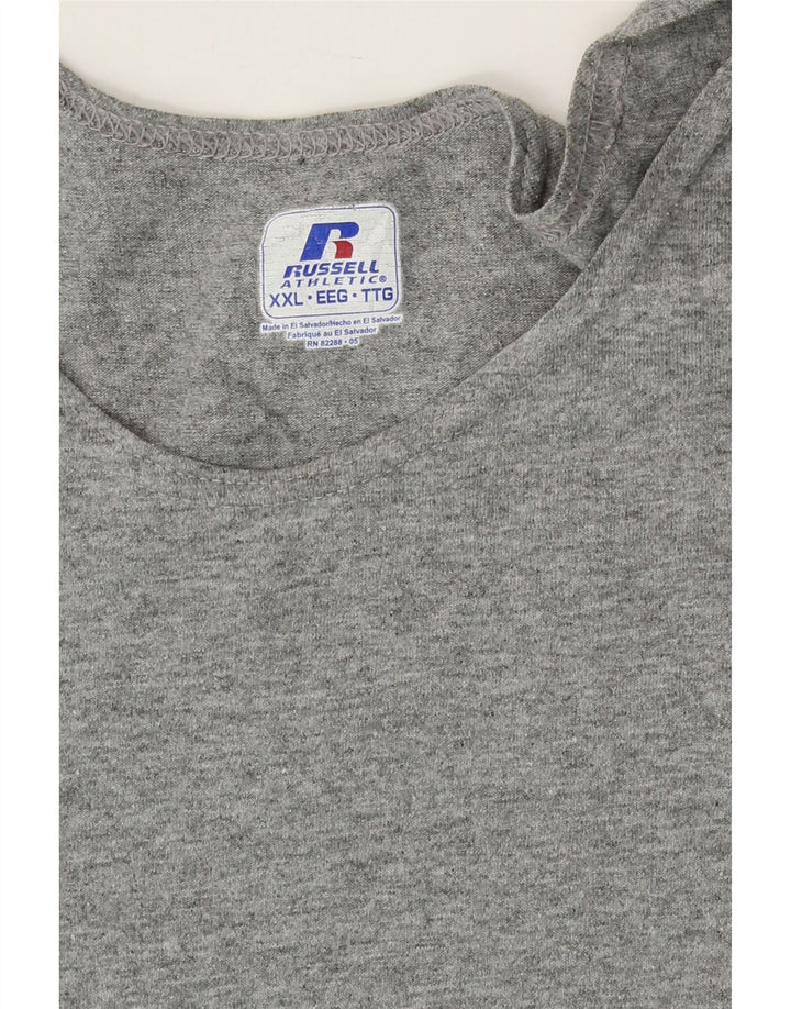 RUSSELL ATHLETIC Mens Vest Top 2XL Grey Vintage Russell Athletic and Second-Hand Russell Athletic from Messina Hembry 