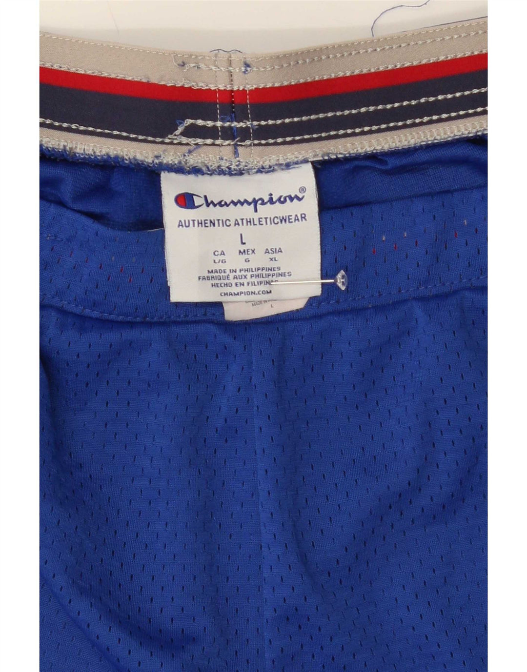Champion Pantalones cortos deportivos para hombre poliéster azul grande