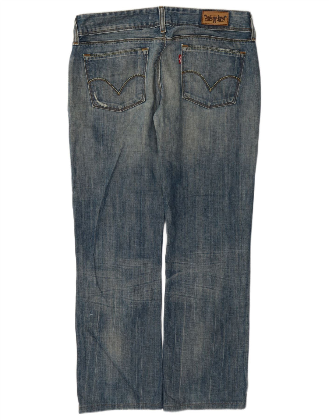 Levi's Mujer 570 Vaqueros Rectos Desgastados W32 L28 Algodón Azul