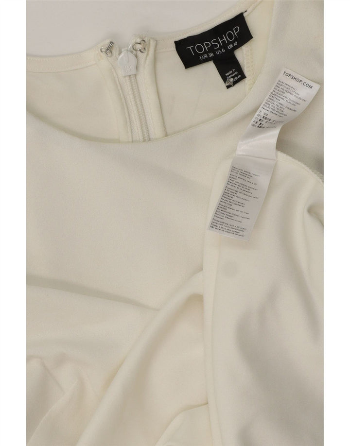 Topshop Vestido tubo sin mangas para mujer UK 10 Small Poliéster blanco