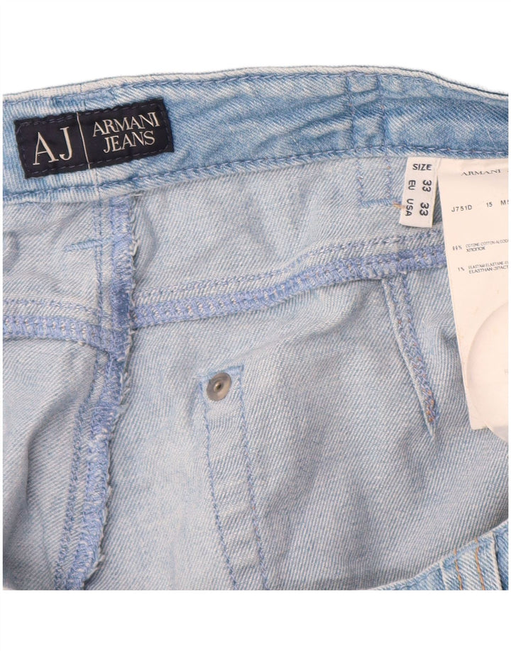 Jeans Armani Mujer Rectos W33 L34 Algodón Azul