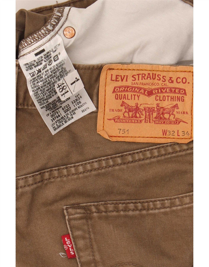 Levi's Hombre 751 Vaqueros Rectos W32 L30 Algodón Marrón