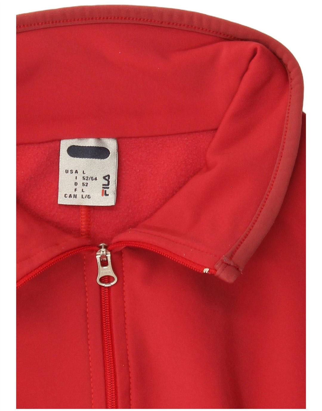 FILA Mens Italia Zip Neck Pullover Chándal Top IT 52 Large Red Nylon