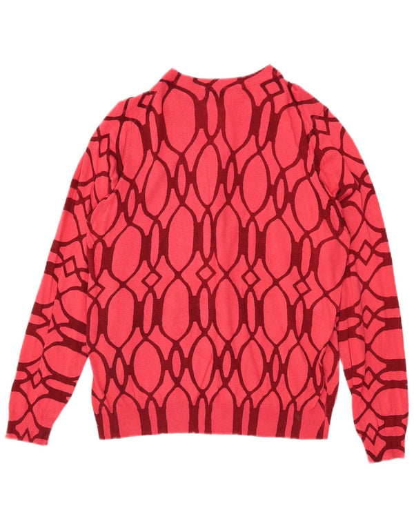 Marks & Spencer Suéter Cárdigan para Mujer UK 40 XL Viscosa Geométrica Roja