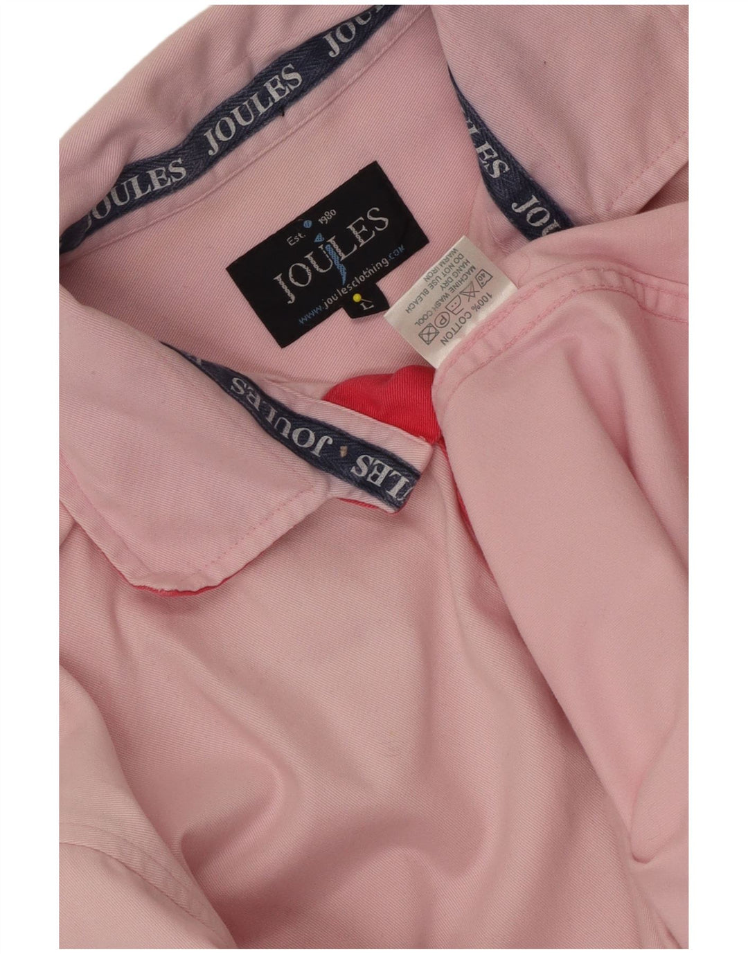 Joules Camisa tipo jersey para hombre, talla grande, algodón rosa