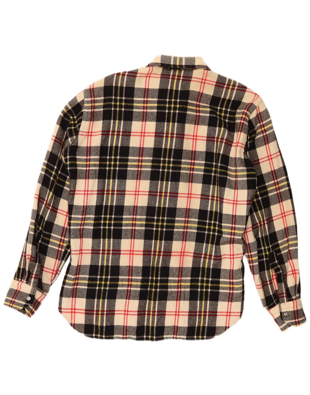 Camisa de franela vintage para hombre a cuadros multicolores medianos