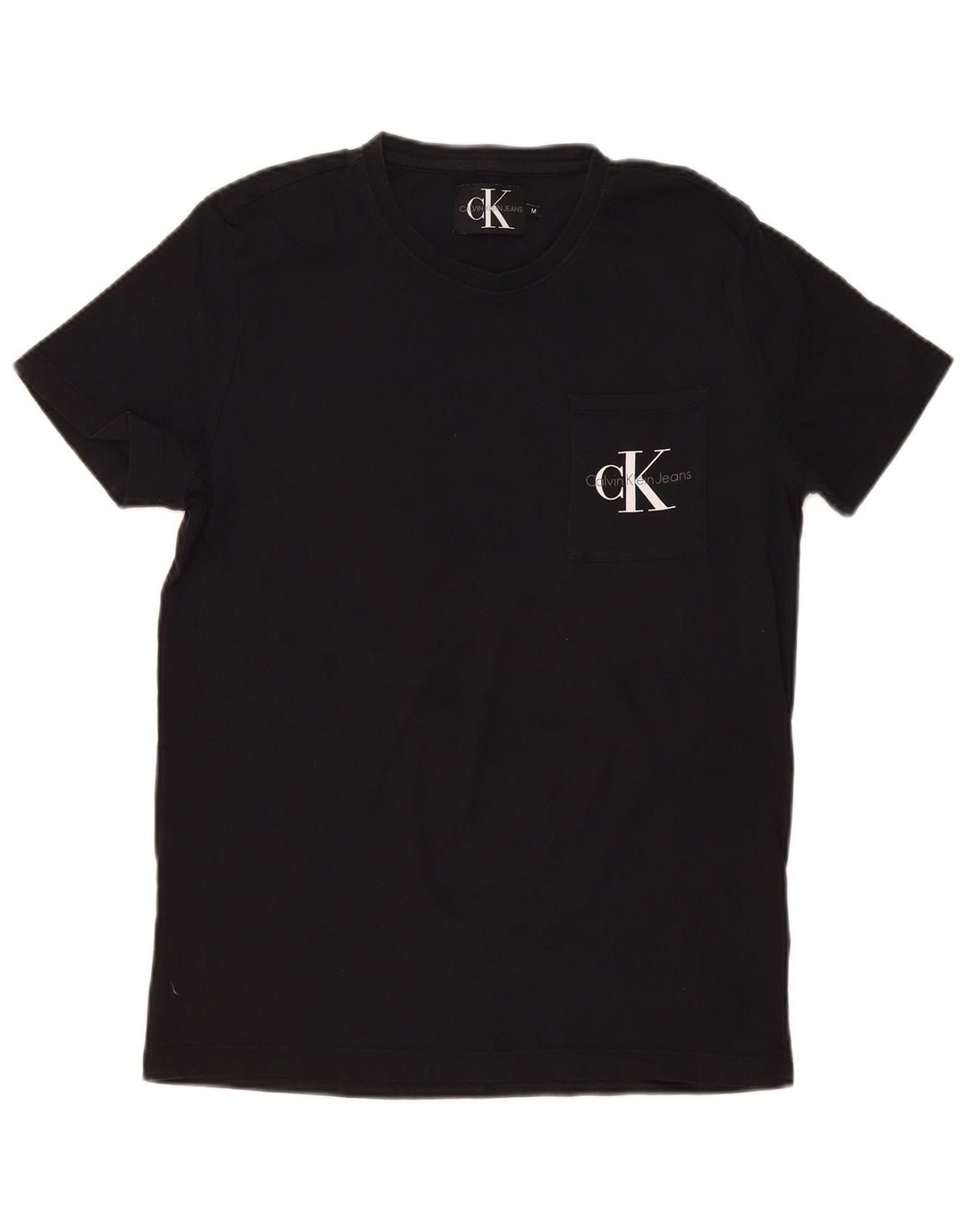 Calvin Klein Camiseta gráfica para hombre Top mediano de algodón negro