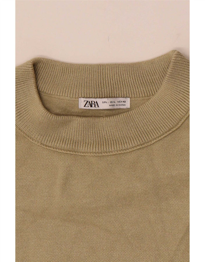 Zara Hombre Jersey De Cuello Redondo Jersey Grande Caqui