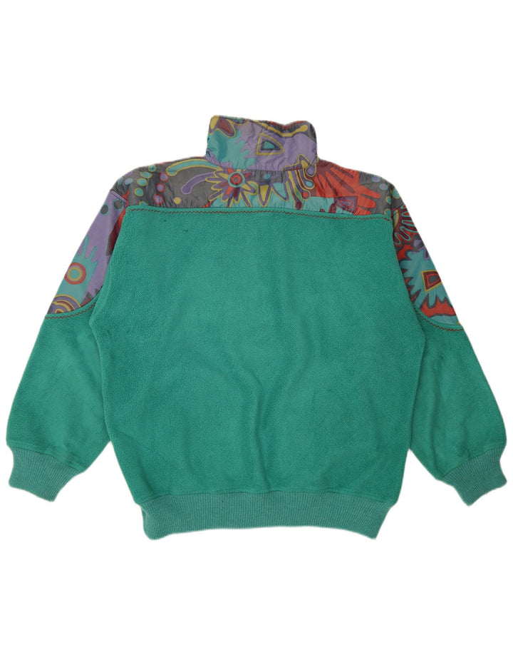 Silvy Hombre Jersey De Forro Polar Con Cremallera Y Cuello XL Poliéster Geométrico Verde