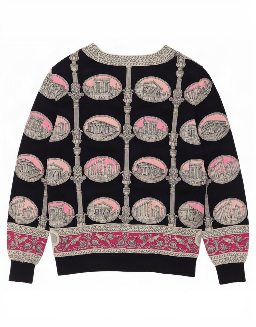 Liola - Cárdigan con estampado abstracto para mujer, talla 40, talla grande, lana negra