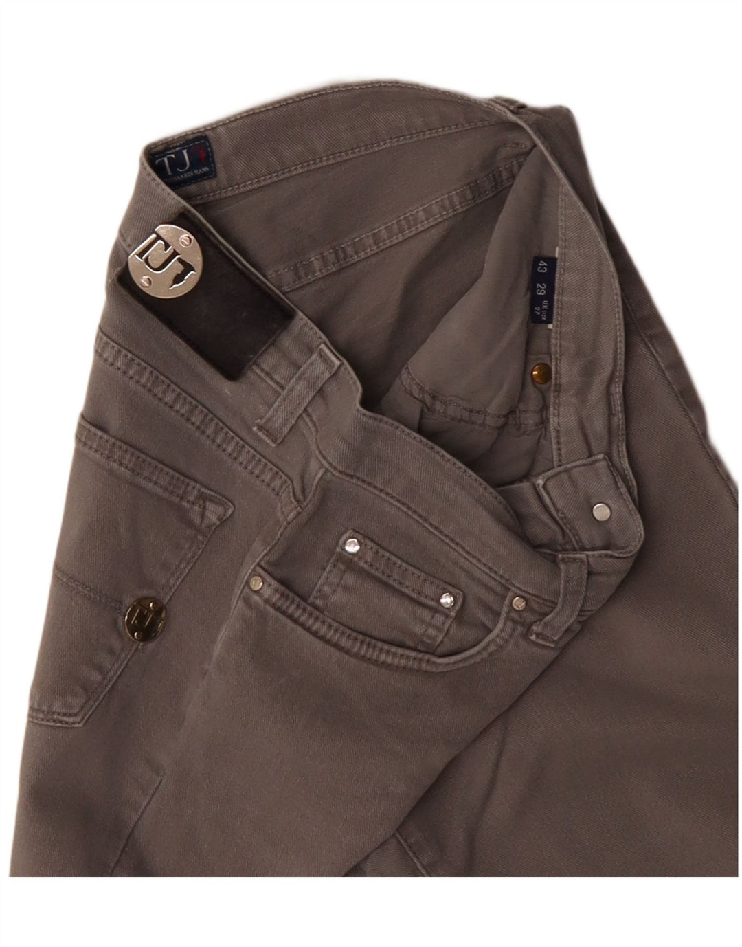 TRUSSARDI Pantalones informales rectos para mujer W27 L31 Gris