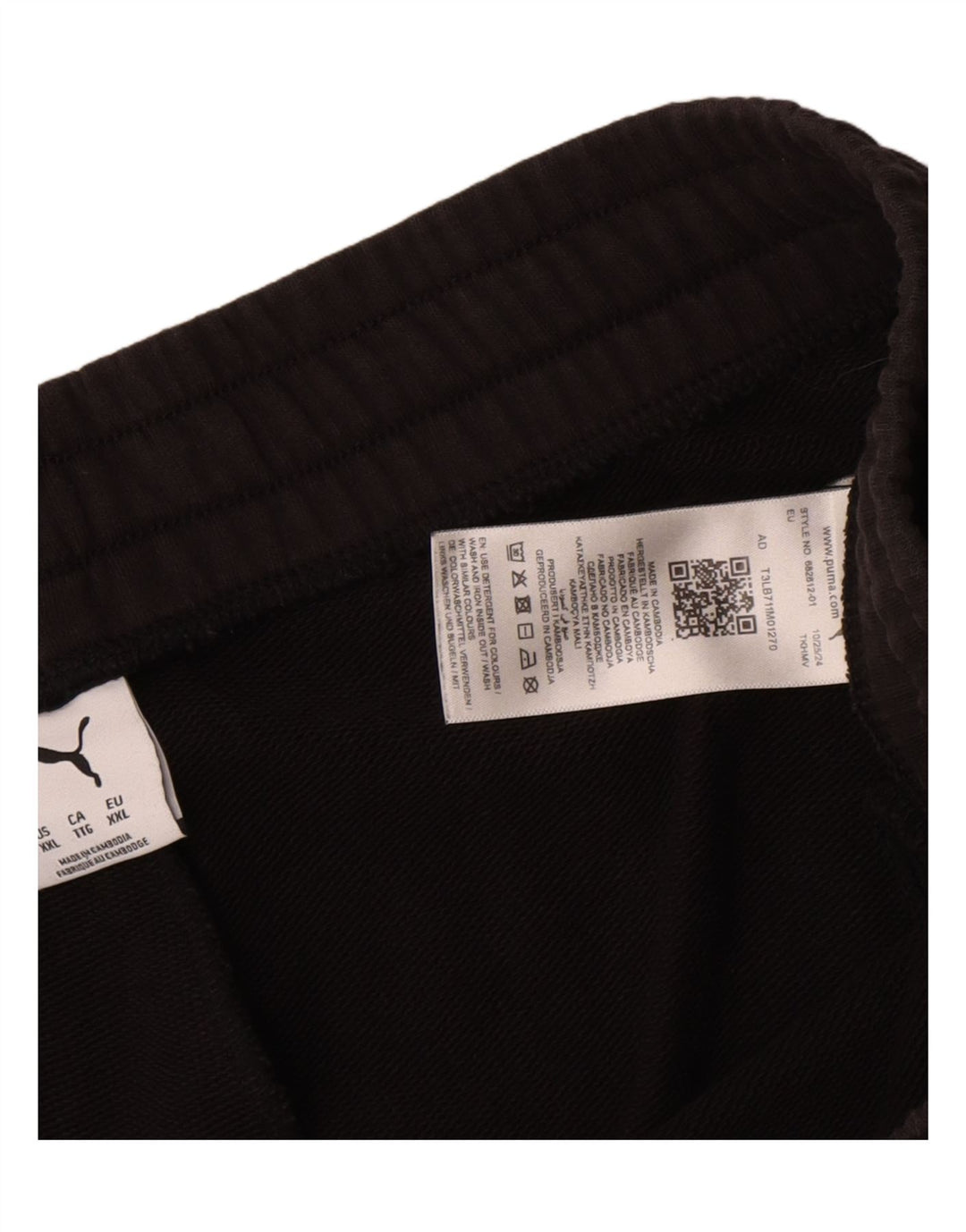 Puma - Pantalón de chándal para hombre, talla 2XL, algodón negro