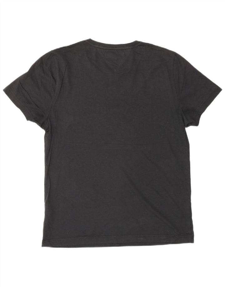 Tommy Hilfiger Camiseta gráfica para hombre Top Medium Black Cotton