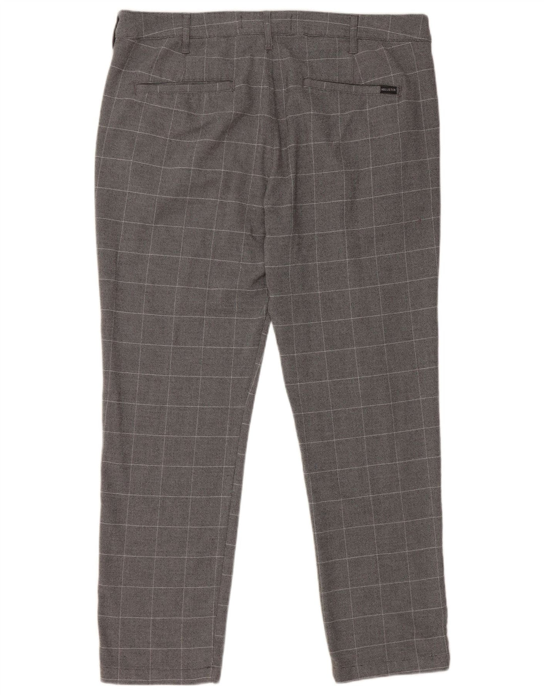 Pantalones chinos ajustados Hollister para hombre W36 L28 Poliéster a cuadros grises