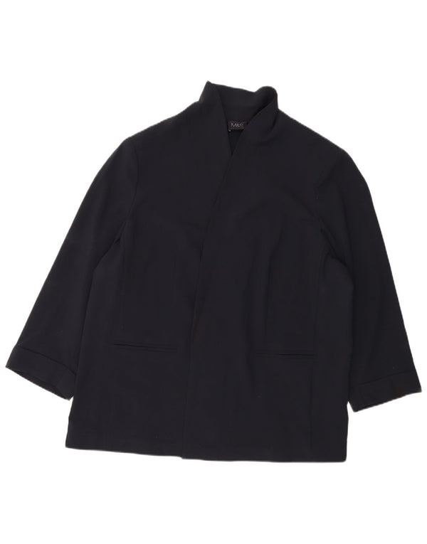 Marks & Spencer Chaqueta Americana Abierta de Manga 3/4 para Mujer UK 22 3XL Azul Marino