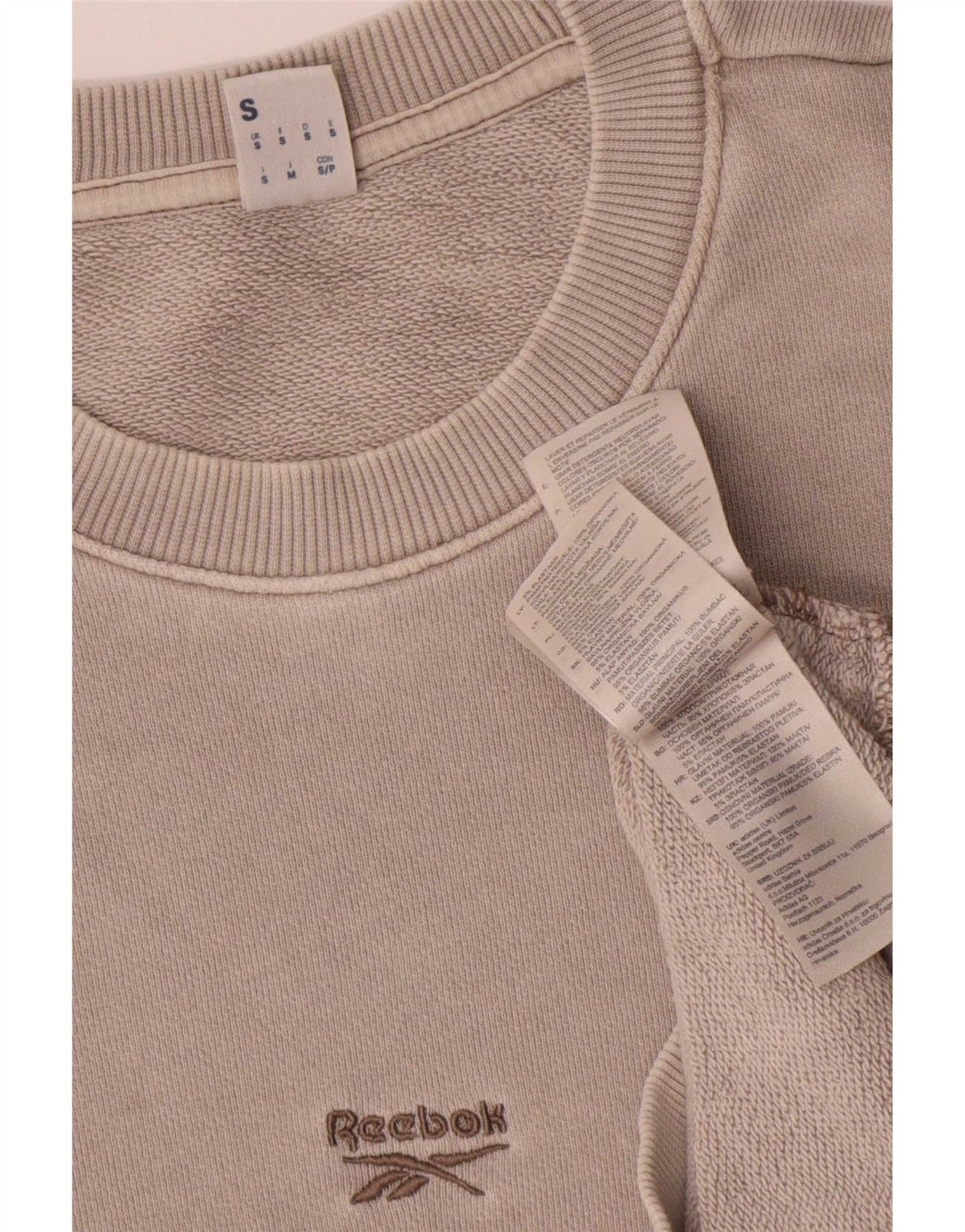 Reebok - Sudadera holgada para hombre, jersey pequeño de algodón gris