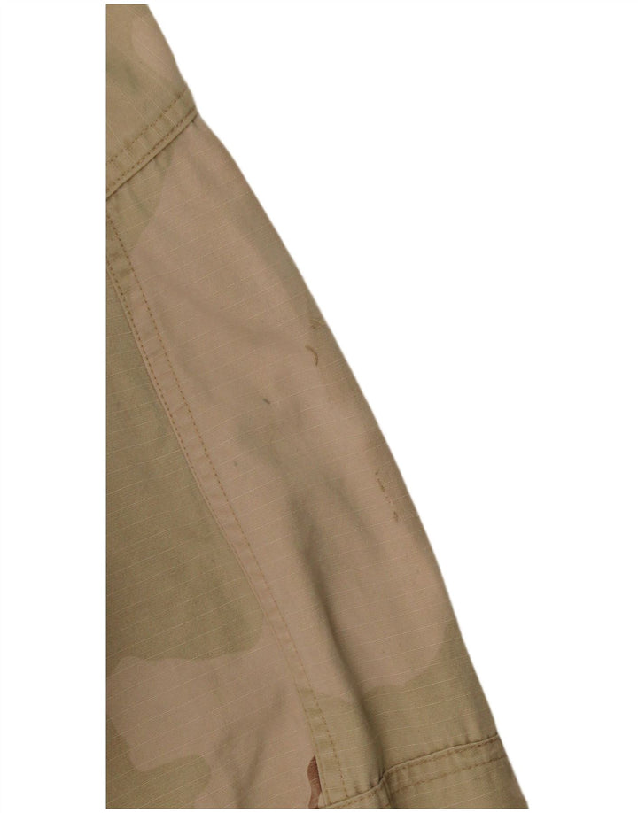 Vintage hombres chaqueta utilitaria Reino Unido 36 pequeño camuflaje caqui