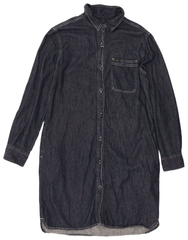 Lee Vestido camisero vaquero para mujer UK 44 Algodón azul marino mediano
