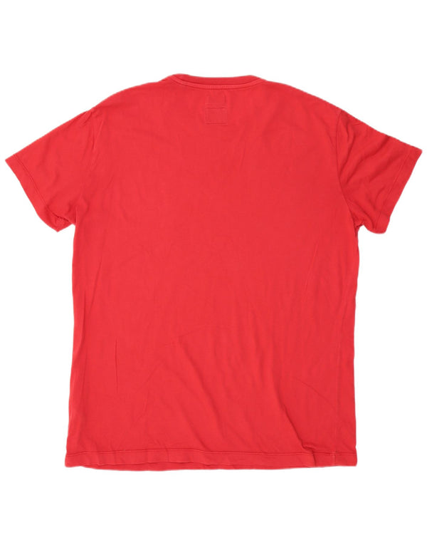 DIESEL Camiseta gráfica para hombre Top 2XL Algodón rojo