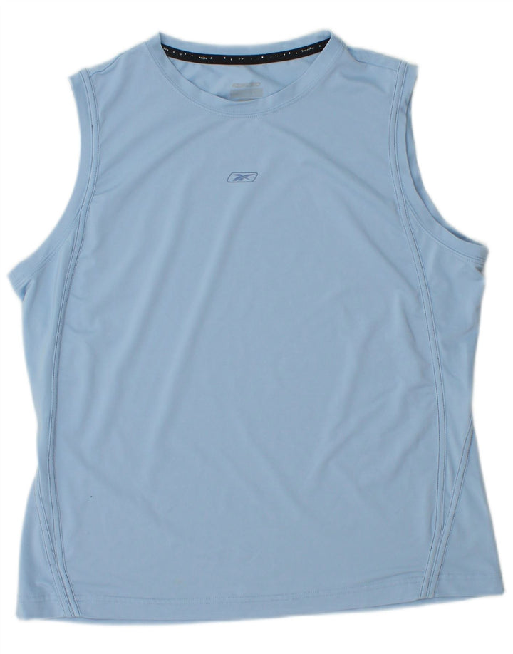 REEBOK Camiseta sin mangas para mujer UK 44 Poliéster azul medio