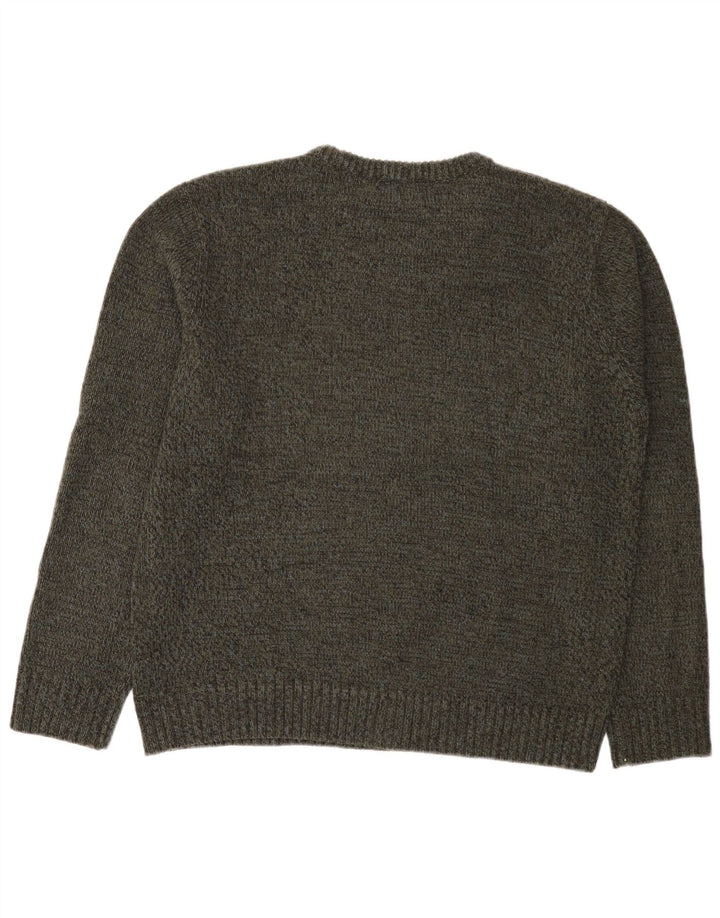 Marks & Spencer Jersey con cuello barco para hombre, talla grande, color caqui