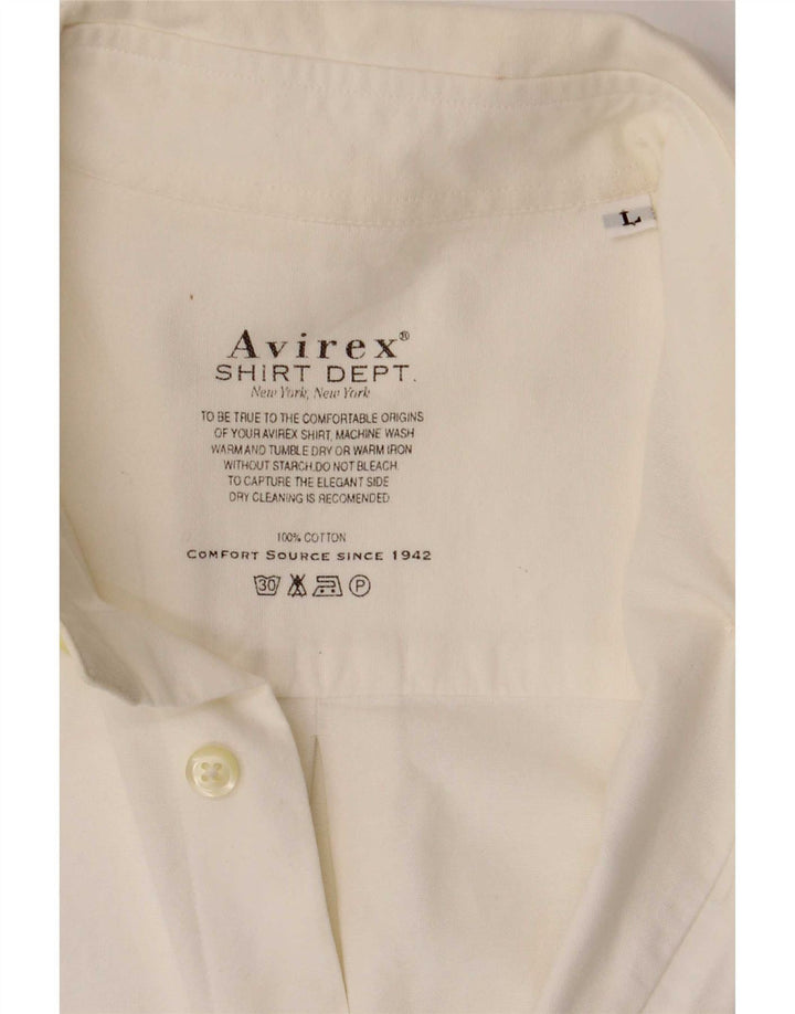 Camisa Avirex Hombre Grande Algodón Blanco
