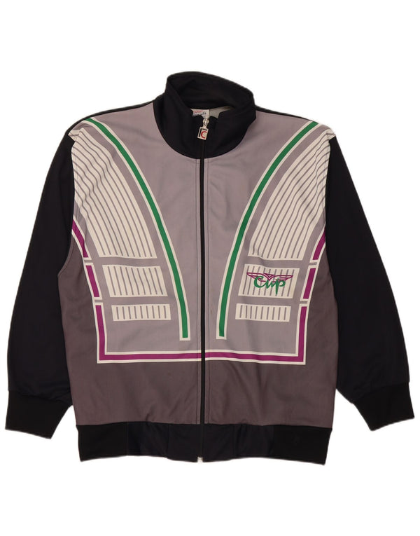F.LLI Campagnolo Chaqueta de chándal para hombre UK 36 Small Black Colourblock