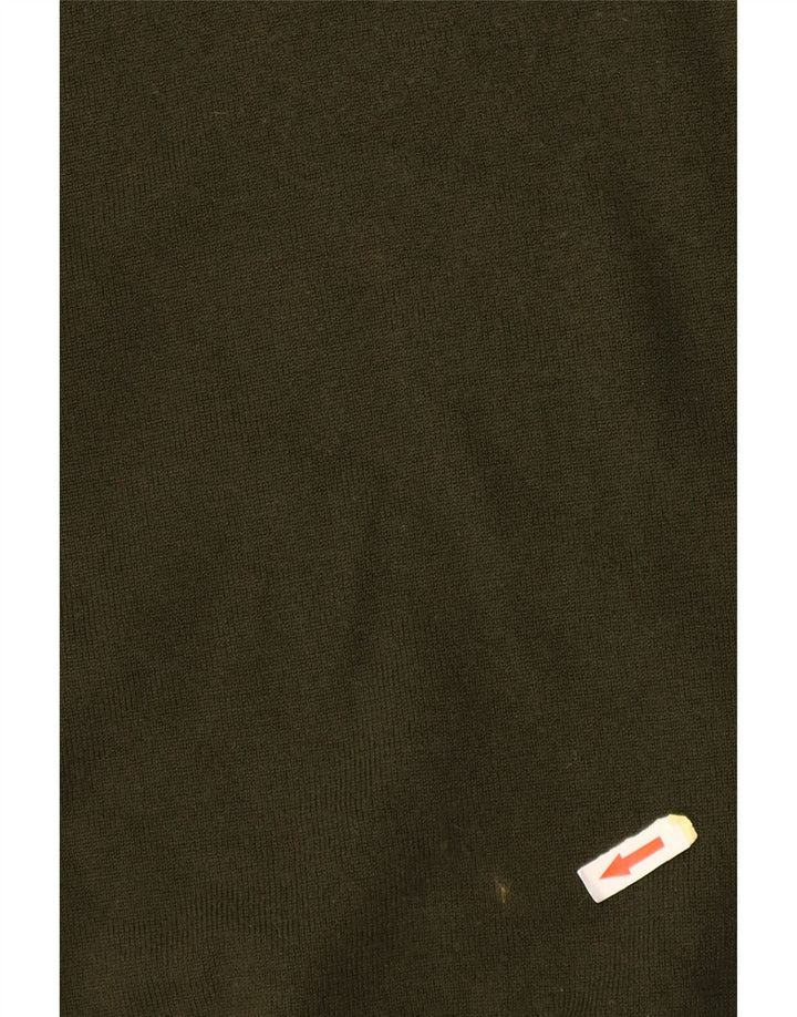 Stefanel Suéter con cuello alto para mujer, talla 40, color caqui