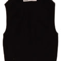 Zara Mujer Crop Vest Top UK 8 Small Viscosa Negra