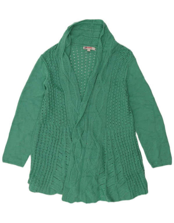 Essential Mujer Longline Open Cardigan Suéter UK 24/26 2XL Verde Acrílico