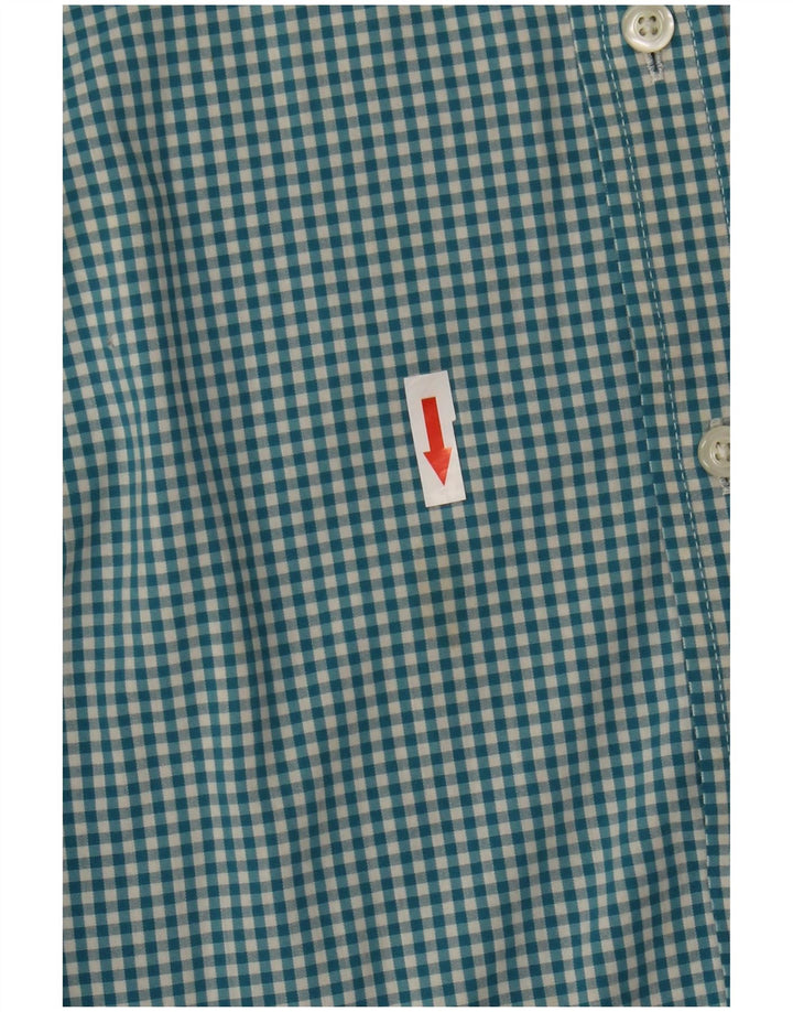 Camisa Izod Hombre Grande Algodón Vichy Azul