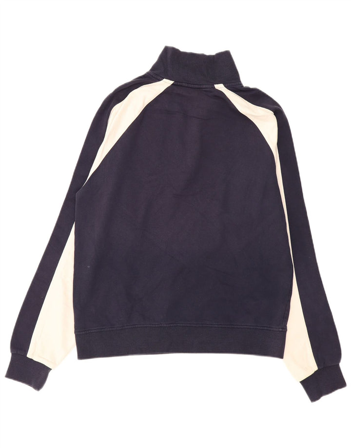 FILA Hombre Zip Neck Sudadera Jumper Medium Azul Marino Colorblock