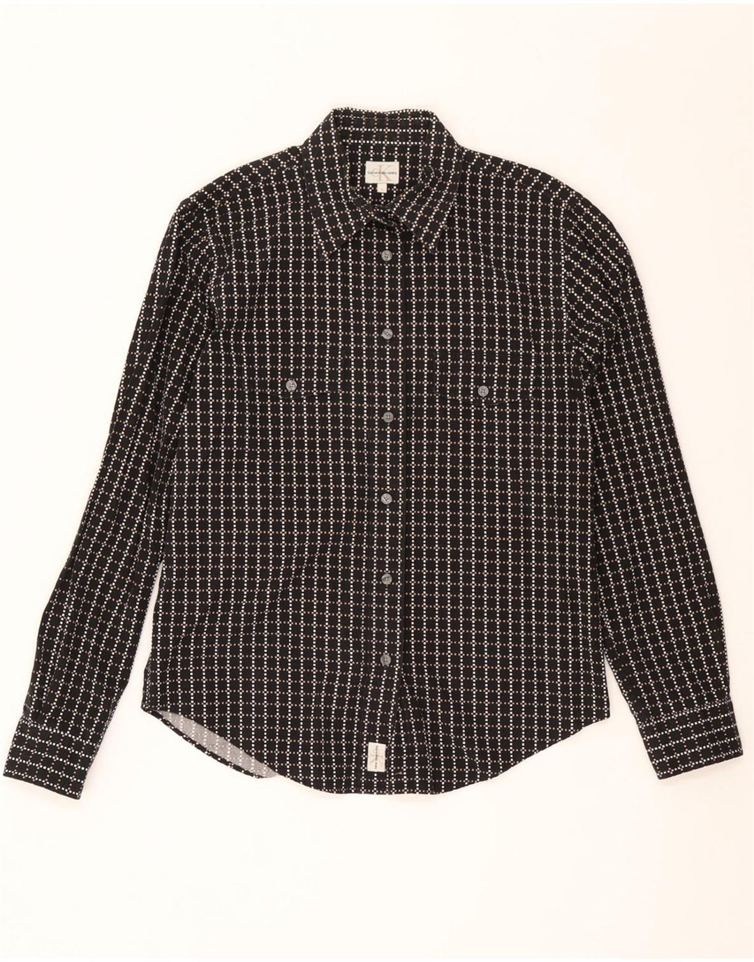 Calvin Klein Jeans Camisa para hombre grande negra geométrica